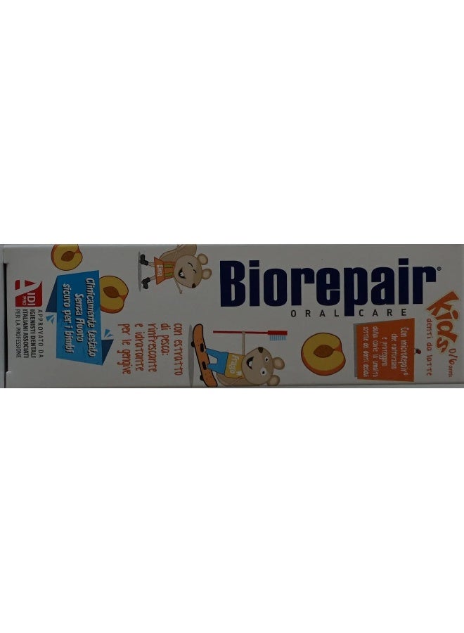 Biorepair Kids 06 Oral Care Toothpaste Peach 17floz 50ml Pack of 2 - Image 3