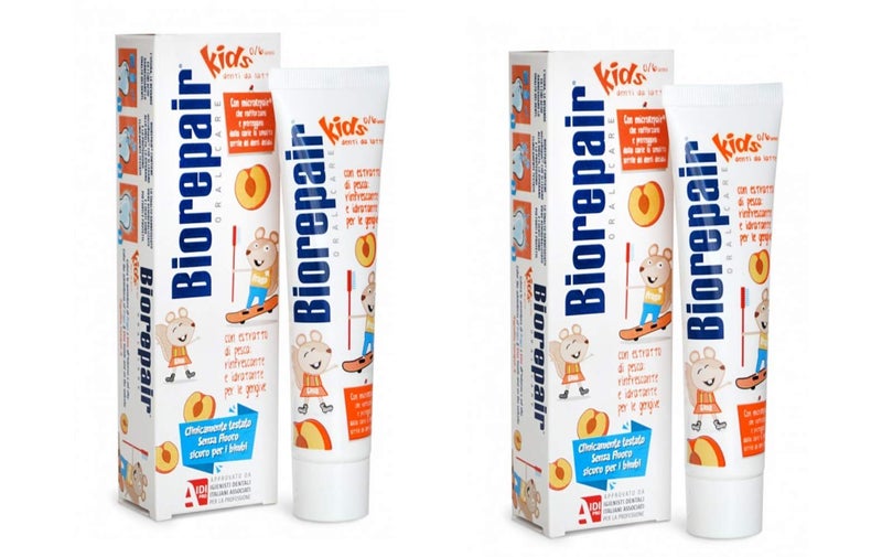 Biorepair Kids 06 Oral Care Toothpaste Peach 17floz 50ml Pack of 2 - Image 1