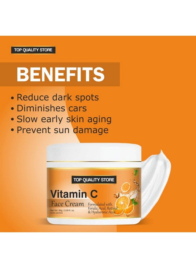 Top Quality Store Vitamin C Face Cream for Women - Firming Daily Face Moisturiser to Reduce Wrinkles - Image 2