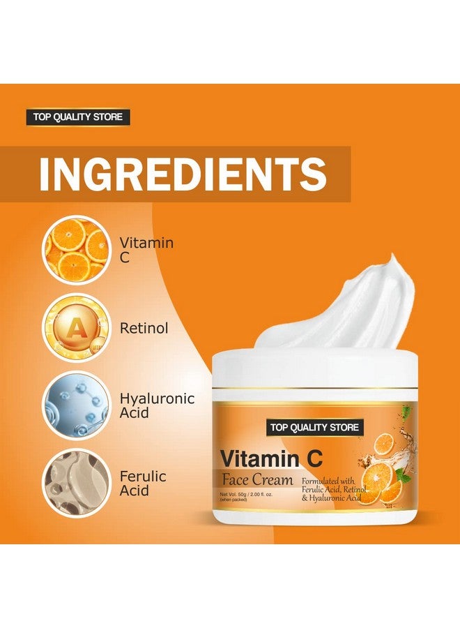 Top Quality Store Vitamin C Face Cream for Women - Firming Daily Face Moisturiser to Reduce Wrinkles - Image 3