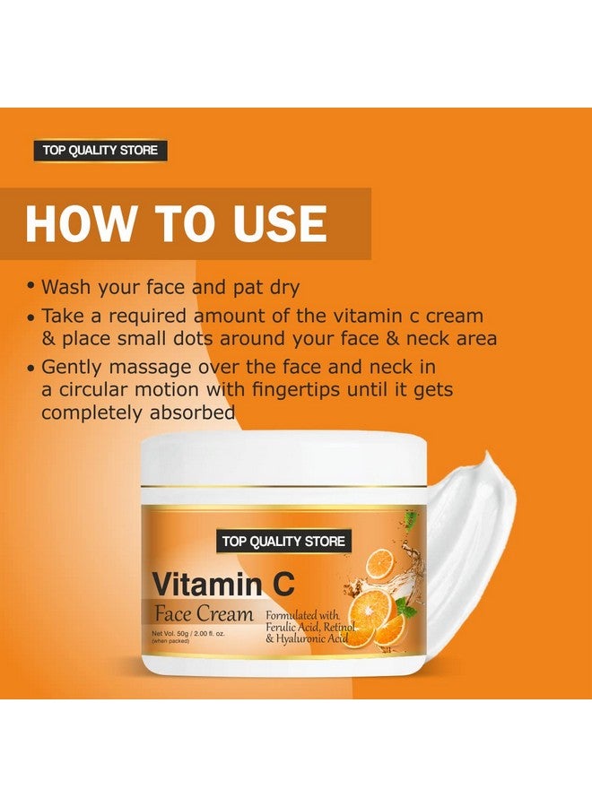 Top Quality Store Vitamin C Face Cream for Women - Firming Daily Face Moisturiser to Reduce Wrinkles - Image 4