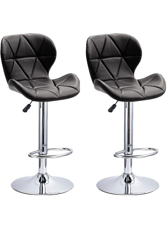 GoldenLike Bar Stool,Height Adjustable Bar Chairs 360°Swivel Kitchen Stool Island Chairs Modern Counter High Chairs with Footrest Armless PU Leather Barstools for Kitchen Home Office Coffee(HID846-Black) - Image 1