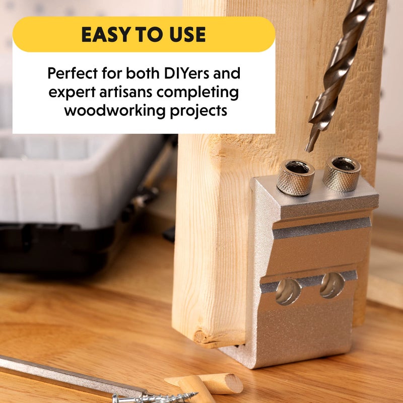 General Tools Woodworking Pocket Hole Jig Kit - All-In-One Aluminum Pocket System with Carrying Case - Image 5