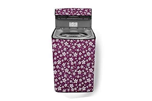 Wings Star Polyester Top Load Washing Machine Cover Suitable For LG 6 Kg, 6.2 Kg, 6.5 Kg, 7 Kg (58 X 58 X 88 Cm) | Waterproof & Dust-Proof Top Loading Fully Automatic , Floral Pink - Image 1