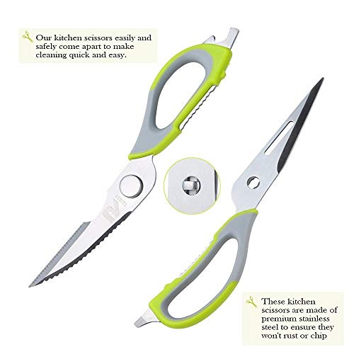 Xemz Multifunction Kitchen Food Scissors, Detachable Stainless Steel Heavy Duty Culinary Scissors, 7-in-1 Household Shears with Magnetic Holder, for Cut Poultry Meat Bone Vegetables Fruit Seafood (purple) - Image 4