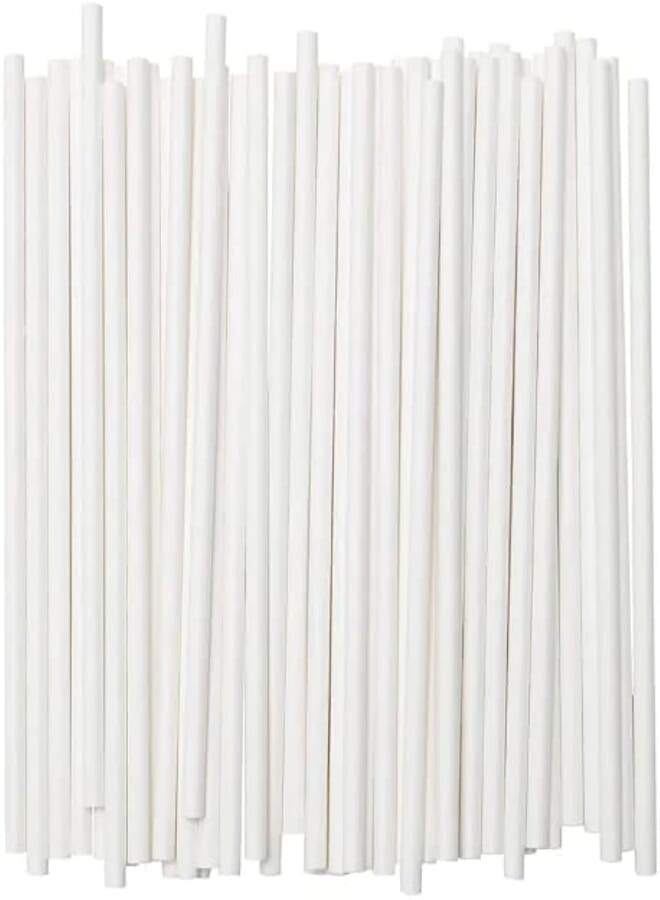 Straw, Paper/White 100pcs 