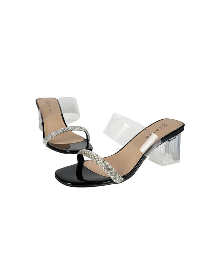 ZAYNA 221-136 Zayna Ladies Block Heel 6255-15 Black - Image 3