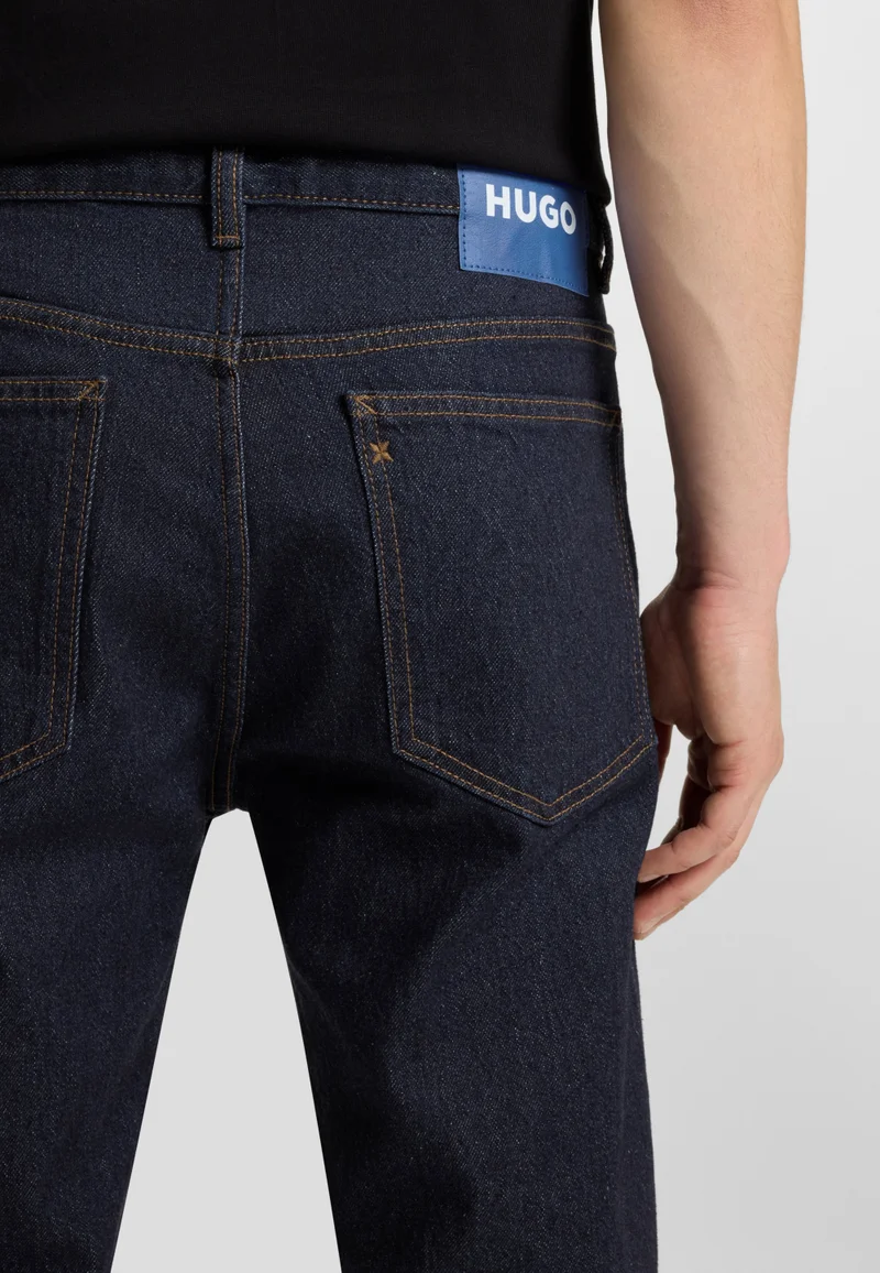 HUGO Slim-fit jeans in dark-blue stretch denim
