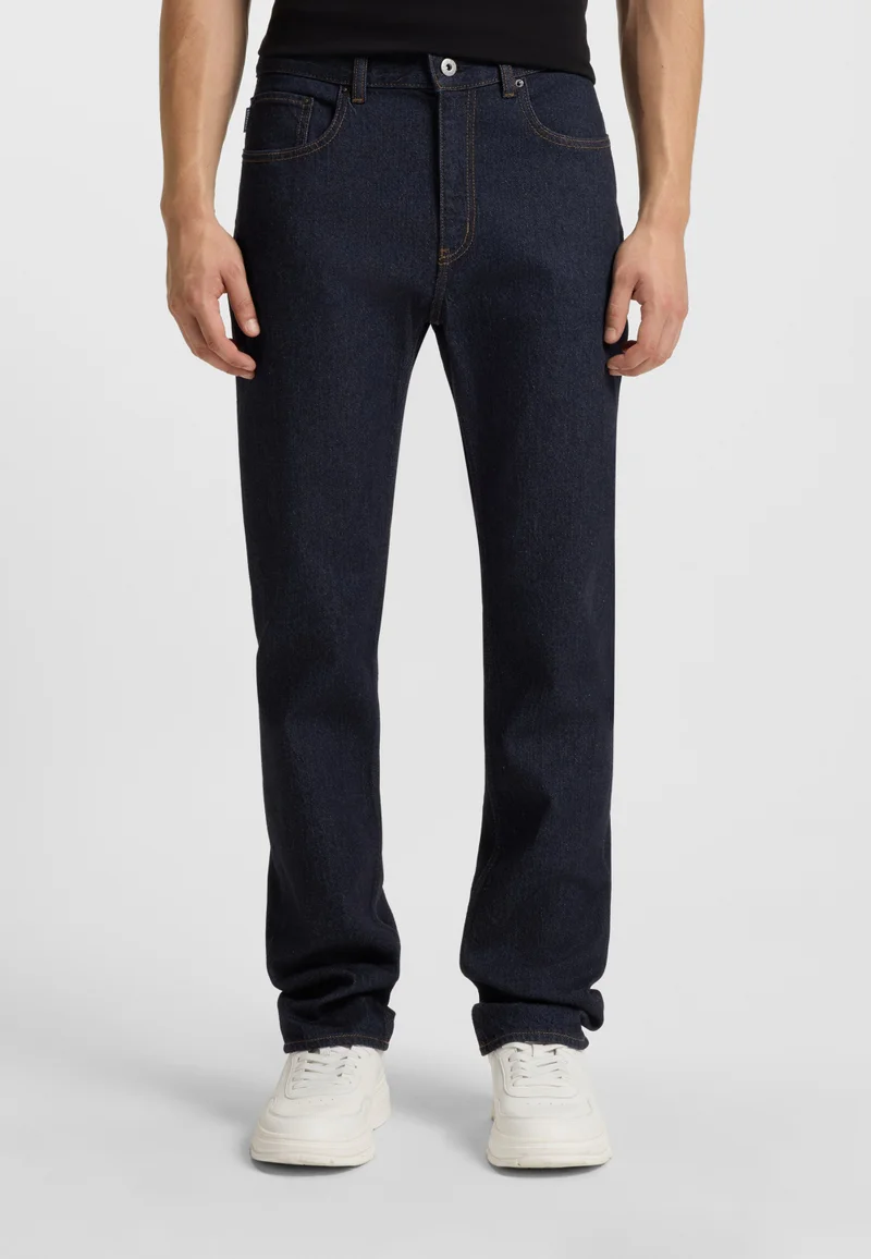 هوجو جينز ضيق بقماش دينم مطاطي أزرق داكن