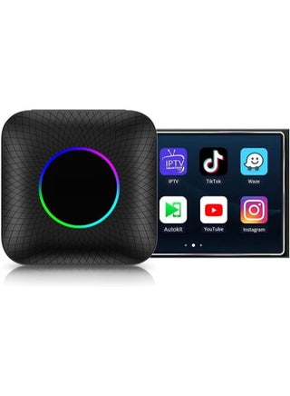 محول نظام أندرويد 13 الذكي للسيارات بمعالج كوالكوم 8 نوات - ذاكرة 128 جيجابايت مع دعم شريحة 4G وتشغيل الفيديو وجوجل بلاي - مخصص للسيارات المزودة بنظام كار بلاي سلكي