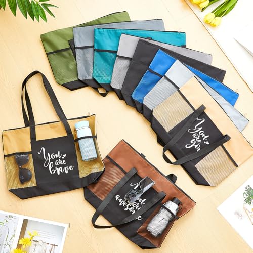 Clysee 10 Pcs Employee Appreciation Gifts Bulk Thank You Tote Bags for Women Mother's Day Nurses Teacher Gifts (Neutral) - Image 4
