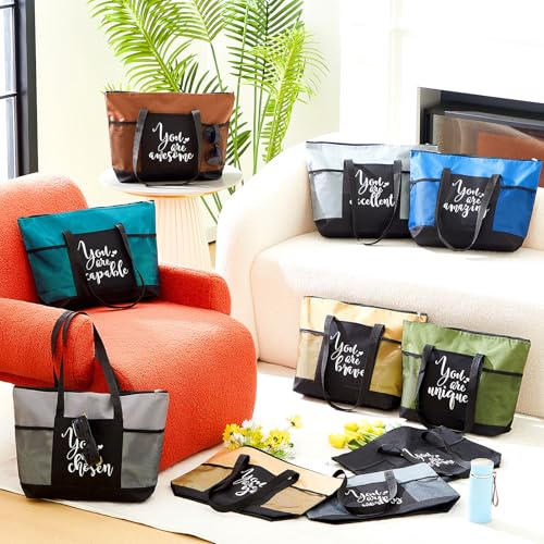 Clysee 10 Pcs Employee Appreciation Gifts Bulk Thank You Tote Bags for Women Mother's Day Nurses Teacher Gifts (Neutral) - Image 5