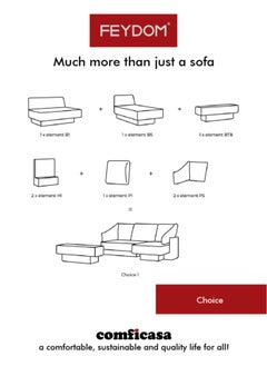 COMFICASA FEYDOM CHOICE 1: Modular Sofa bed with Storage - Mollia Yellow  - Image 3