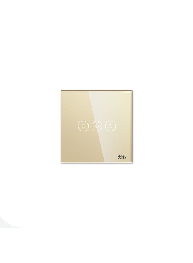 دع التقنية مفتاح إنارة ذكي واي فاي ثلاثى - ذهبى - Image 1