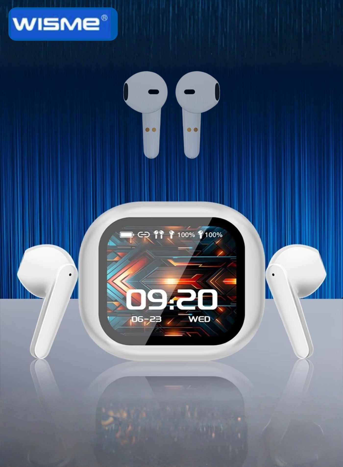 WISME T18 True Wireless Earbuds – Bluetooth 5.3, Hi-Fi Bass, Touch Control, Noise Cancelling Mic, Long Battery – Compatible with Apple iPhone, Samsung, Huawei, Xiaomi, Oppo, Vivo, Realme & All Android Devices | White