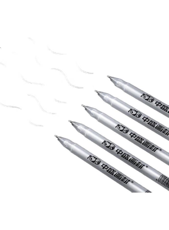 TRANSON Zhongsheng Art Supplies, Water-Based Highlighting Pens, White And Black Card Paper Design, 3-Pack, White Pen Refills, Black Background Writing, Fine Tip, Watercolor, White Space, Outline Pen, Art Sketching - Image 3