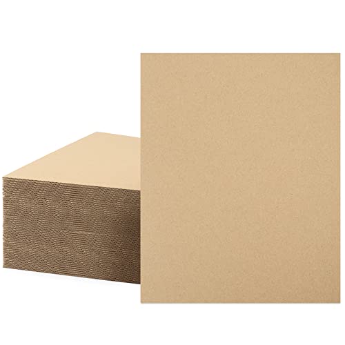 MBC MAT BOARD CENTER Mat Board Center 50 Corrugated Cardboard Sheets 8x10 Inches Flat Card Board Inserts for Packing Shipping Mailing DIY Crafts