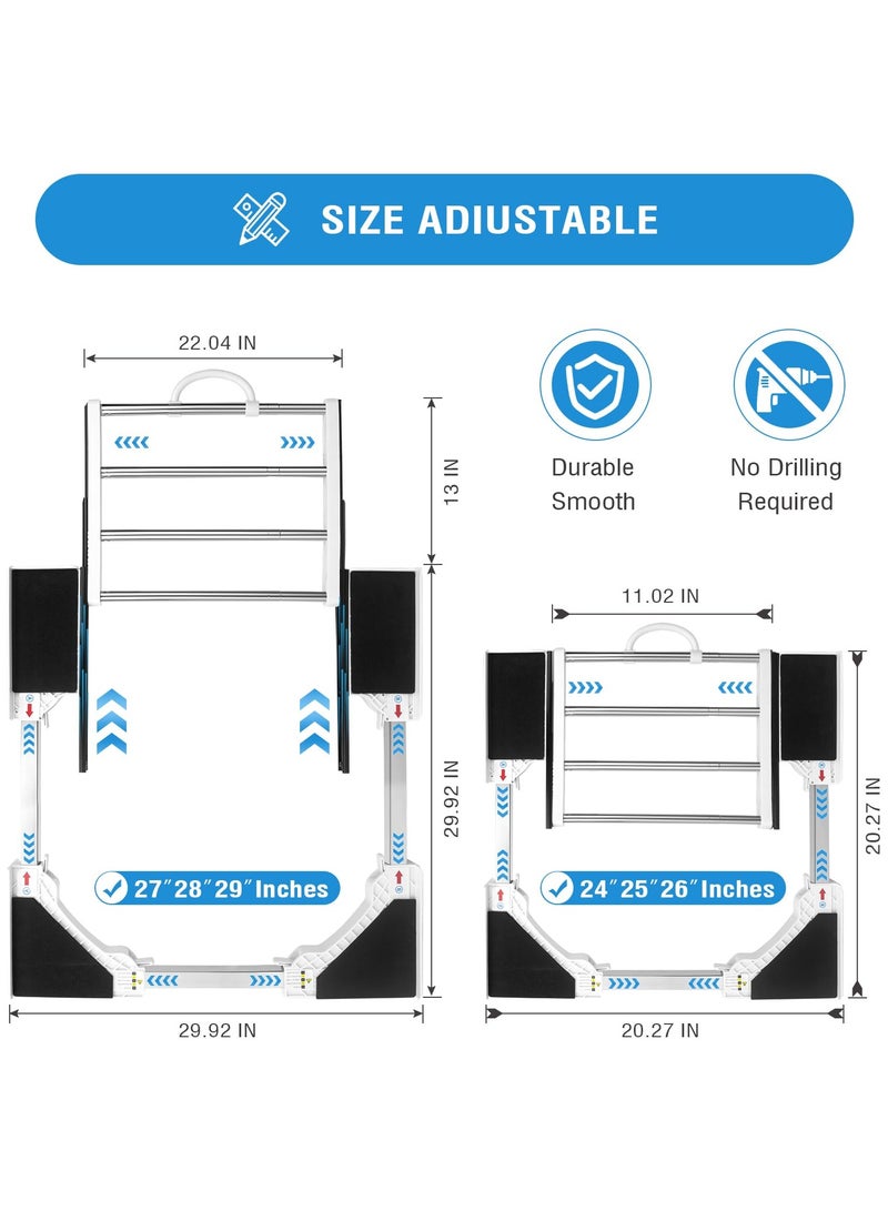 XiuWoo 29 inch Stacking Kit for Washer and Dryer, Universal Washer and Dryer Stacking Kit with Pull Out Drying Rack, Door Prop, Adjustable 29/28/27/26/25/24 inch Stacking Kit with Ratchet Strap - Image 5