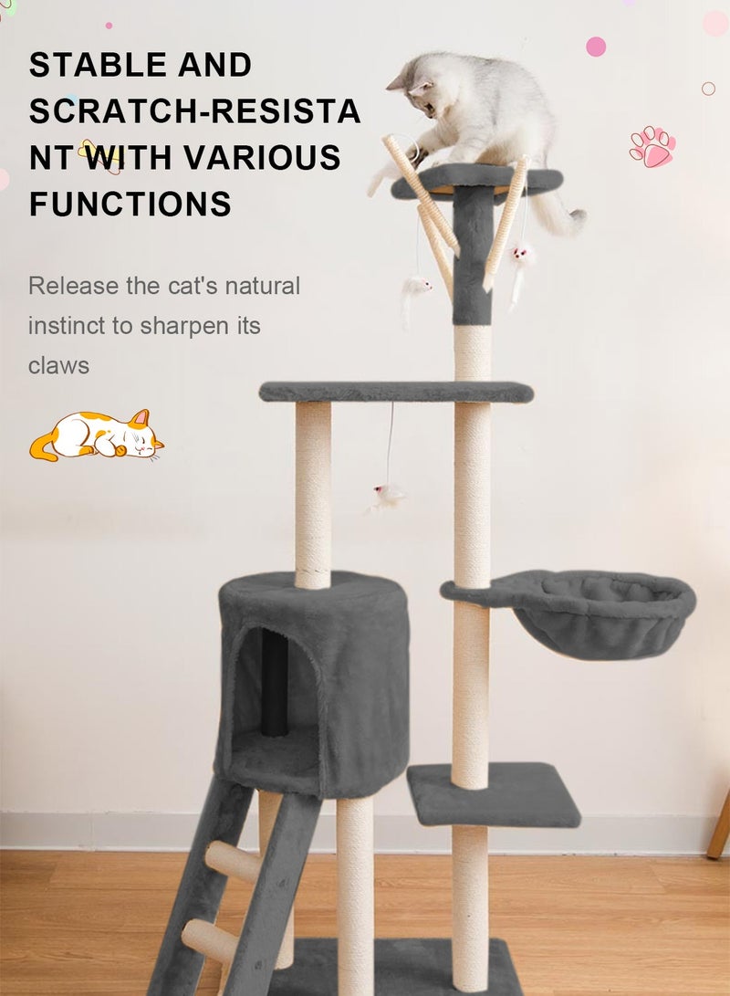 Kidle Cat Tree Cat Climbing Frame Cat Scratching Post Cat House Cat Toys - Image 5