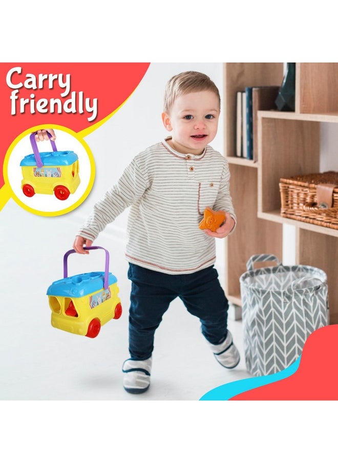 PLAYKIDIZ Bus Shape Sorter Toy - Kids Block Sorter With 16 Colorful Shapes - Sorting Toys For Toddlers 1-3 - Creative Play Learning Skills Development  - Image 4