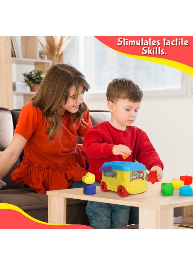 PLAYKIDIZ Bus Shape Sorter Toy - Kids Block Sorter With 16 Colorful Shapes - Sorting Toys For Toddlers 1-3 - Creative Play Learning Skills Development  - Image 5
