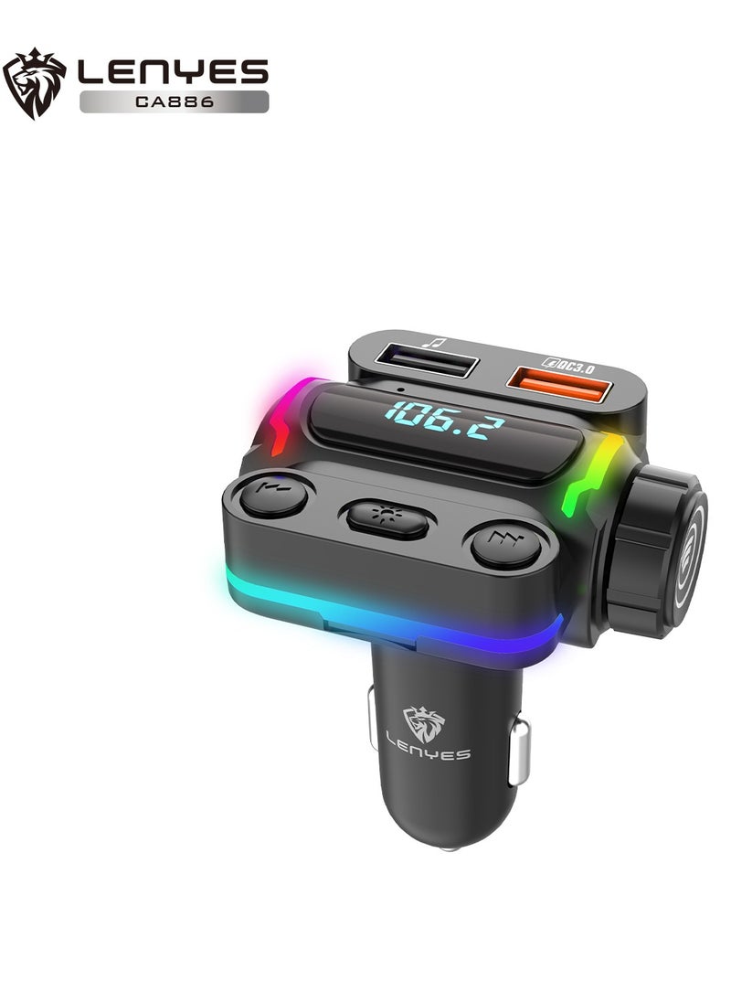 Lenyes - Lenyes CA886 HD Lossless Sound Quality Fast Car Charging, Multifuntion WIRELESS 5.1 38W PD+QC3.0,USB MUSIC +TF+Colorful Ambient Light. - Image 1