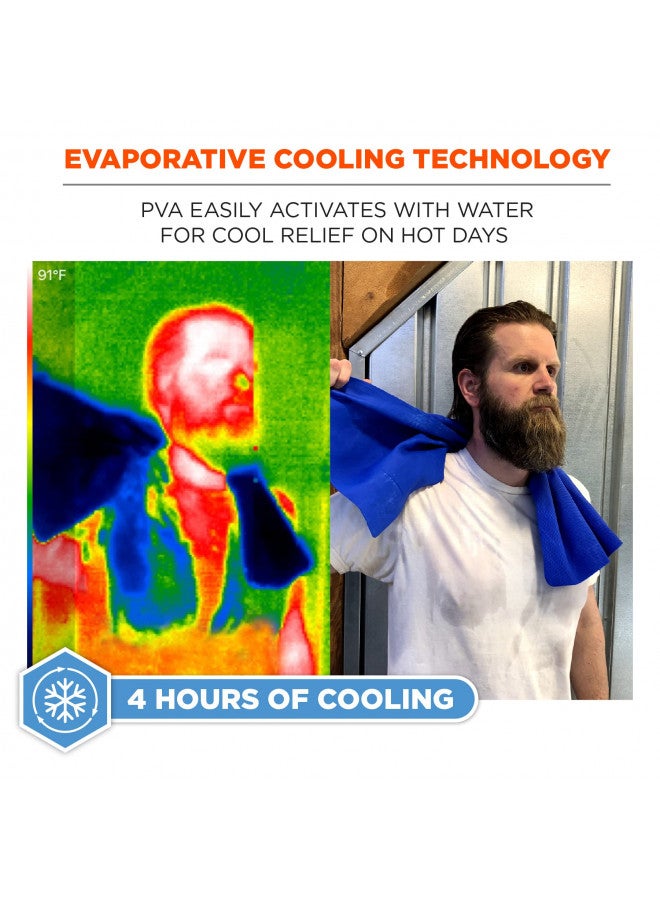 Ergodyne Chill-Its 6602 Evaporative Cooling Towel, Blue 13 inches x 29.5 inches - Image 2