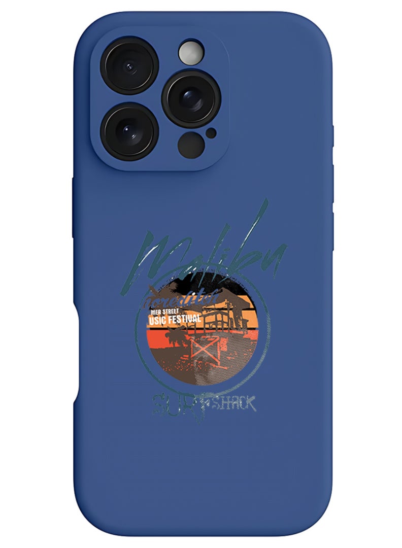 Theodor غطاء حماية رفيع من السليكون السائل باللون الأزرق لجهاز iPhone 16 Pro Max مع حماية كاملة ضد الخدوش والصدمات لجهاز iPhone - مالبي سيرف شوق - Image 1