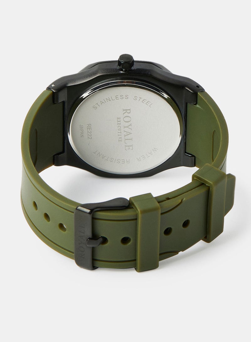Royale Mega Round Shape Analog Wrist Watch RE222/18 - 40mm - Green - Image 2