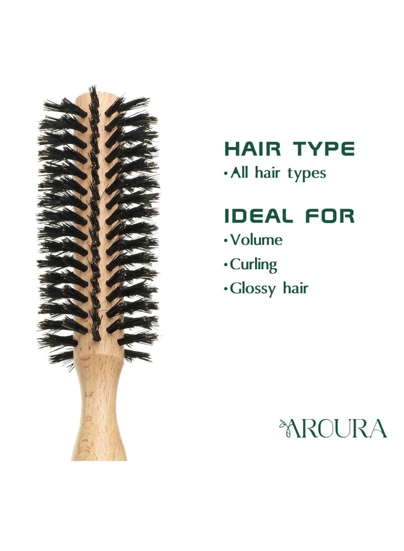 Aroura Aroura 45MM Professional Wooden Round Hairbrush for Men and Women - Mini Roller Comb Brush, Anti-Static Blow Drying Brush for All Hair Types, Ideal for Hairdressers Brand: Aroura  - Image 4