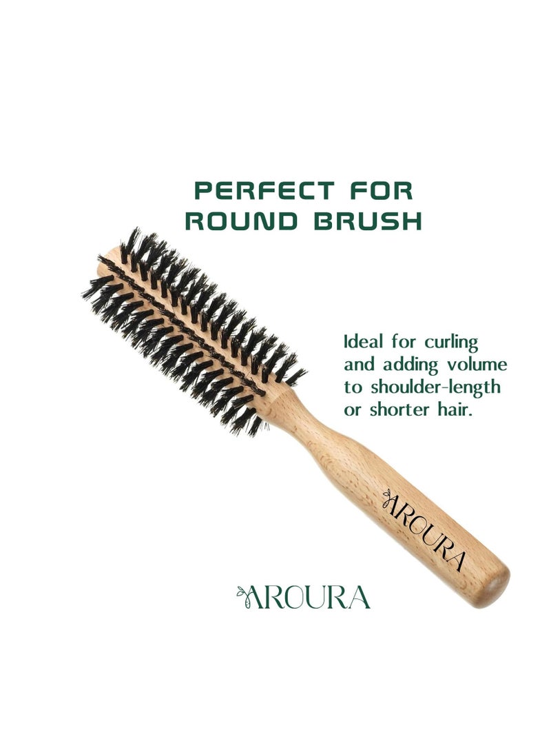 Aroura Aroura 45MM Professional Wooden Round Hairbrush for Men and Women - Mini Roller Comb Brush, Anti-Static Blow Drying Brush for All Hair Types, Ideal for Hairdressers Brand: Aroura  - Image 5