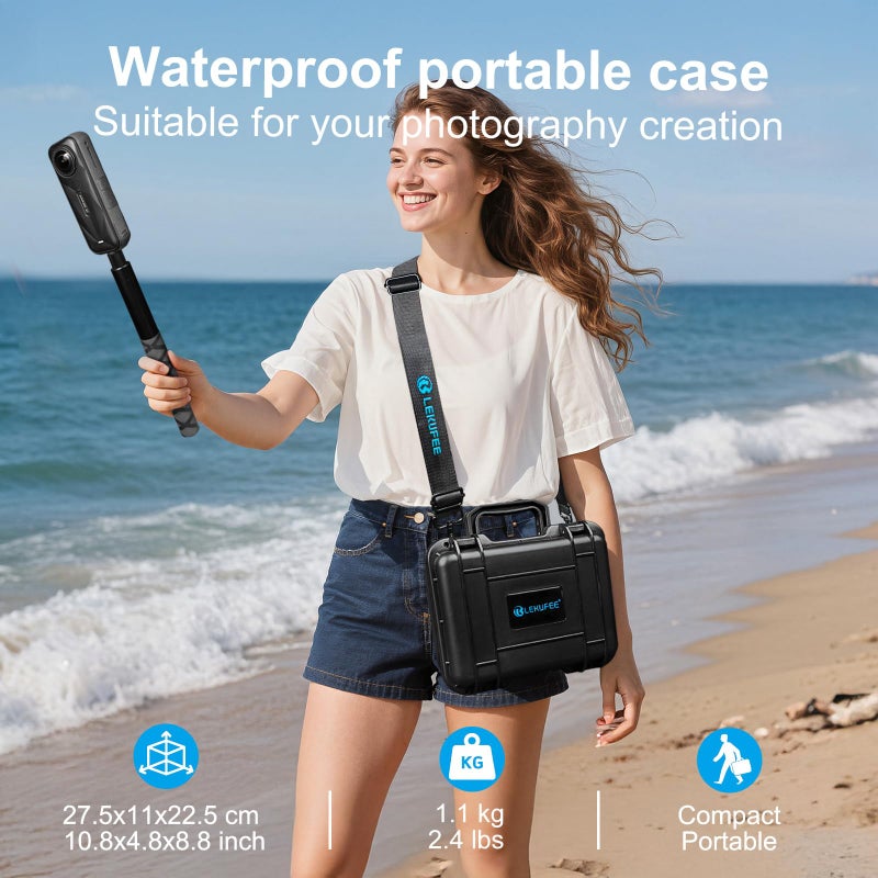 Lekufee Waterproof Carrying Case for Insta360 X5, Insta360 X4, Insta360 X3 Camera and Other Accessories(Case Only) - Image 4