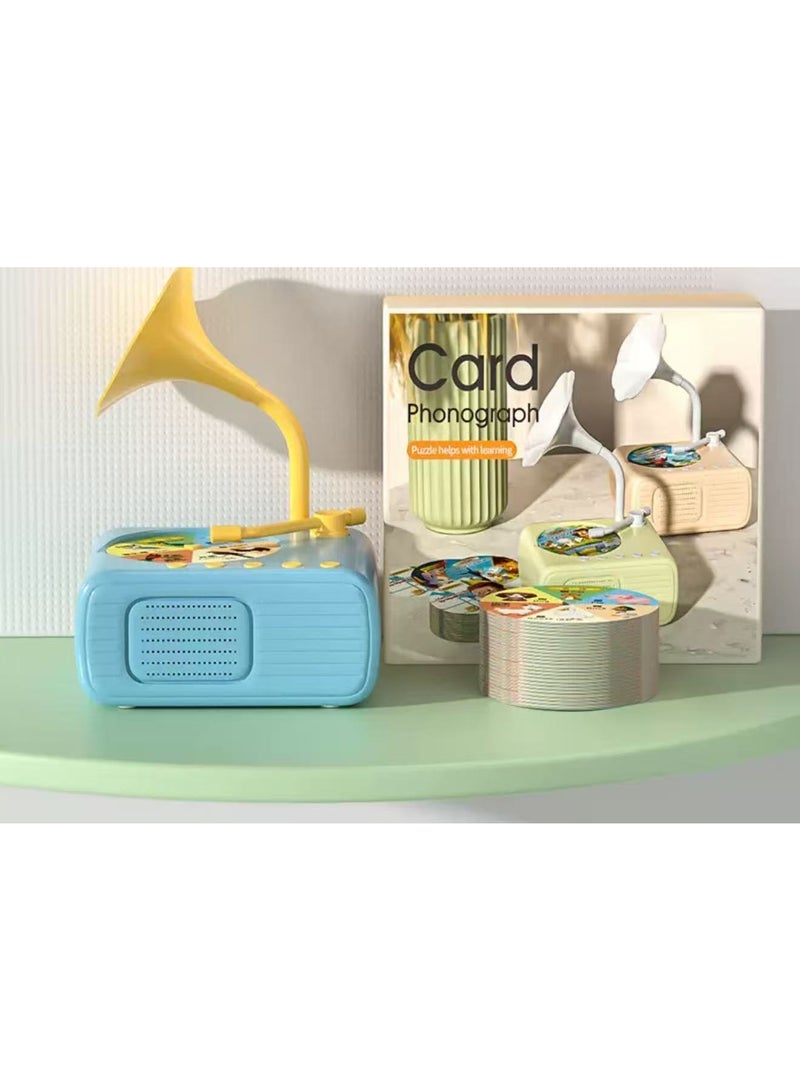 Children'S Phonograph With 96 Audio Cards + 8 Recording Cards, Early Education Story Machine, Educational Record Player, Music Box, Suitable For Children Aged 3 And Up, A Gift For Both Boys And Girls. - Image 1