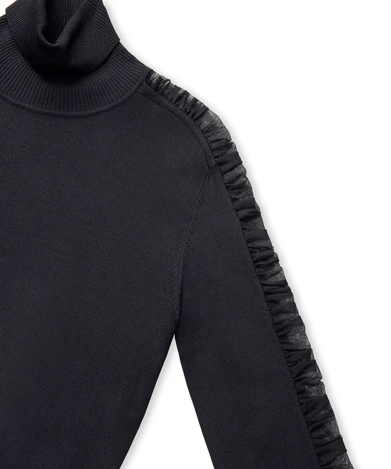 Ipekyol  Draped Tulle-Sleeve Knit Top for Women | Best Price UAE