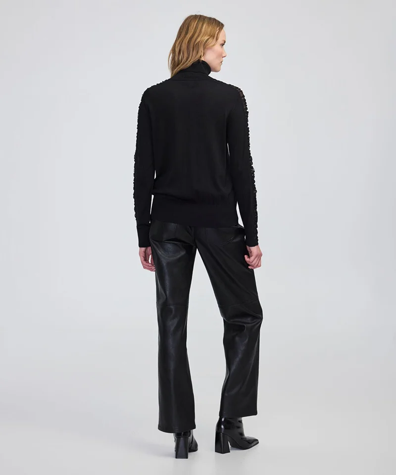 Ipekyol  Draped Tulle-Sleeve Knit Top for Women | Best Price UAE