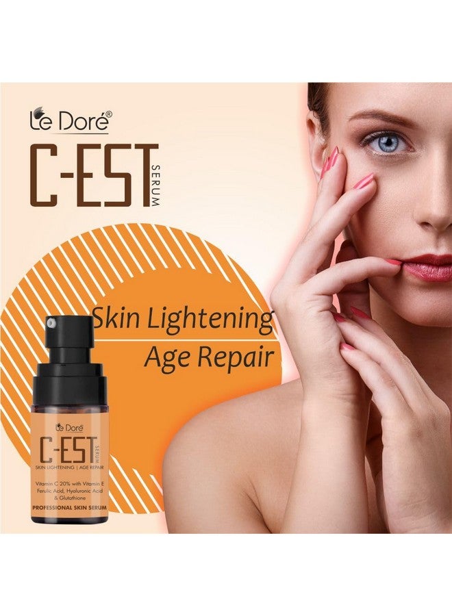 Le Dore Cest Serum 20% Vitamin C With Vitamin E Ferulic Acid Hyaluronic Acid And Glutathione Antiaging Brightening Hydrating Serum (30 Ml) - Image 5
