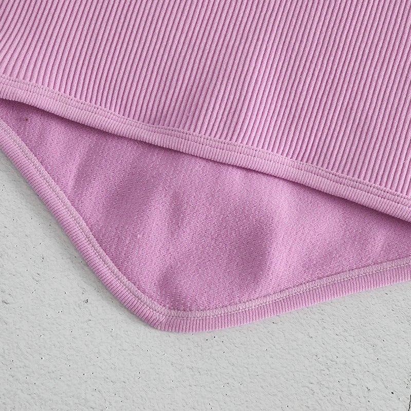 New Seamless Knitted Thread Sports Vest Deep V All-Match Yoga Vest Striped Running Fitness Outer Wear Base - Image 4