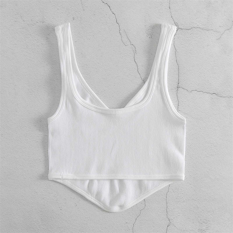New Seamless Knitted Thread Sports Vest Deep V All-Match Yoga Vest Striped Running Fitness Outer Wear Base - Image 5
