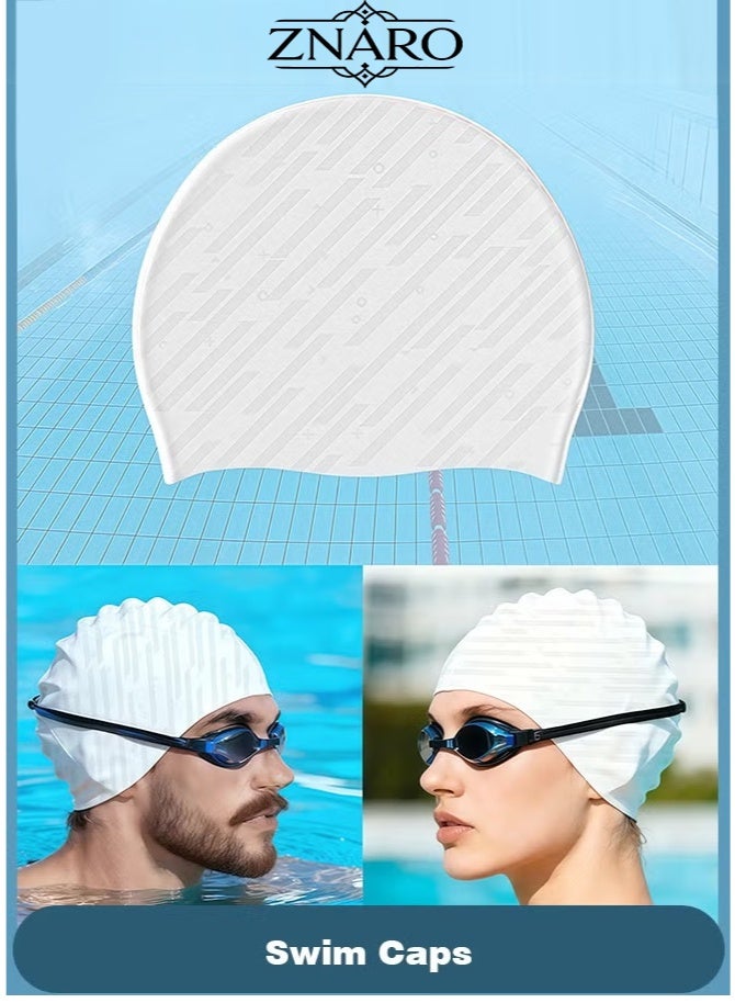 ZNARO 1 Piece Unisex Swim Cap, Waterproof Bathing Cap for Swimming, Adult Swimming Caps Keep Hair Dry for Men Women - Image 1