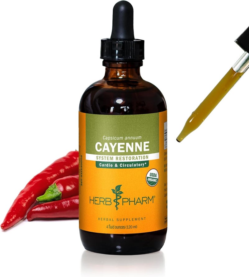 Herb Pharm Organic Cayenne Extract - 4 Fl Oz Liquid Supplement for Cardiovascular Health - Image 1
