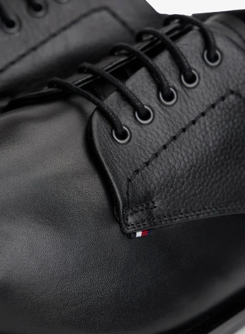 Tommy Hilfiger Black Leather Derby Shoes for Men | Best Price UAE