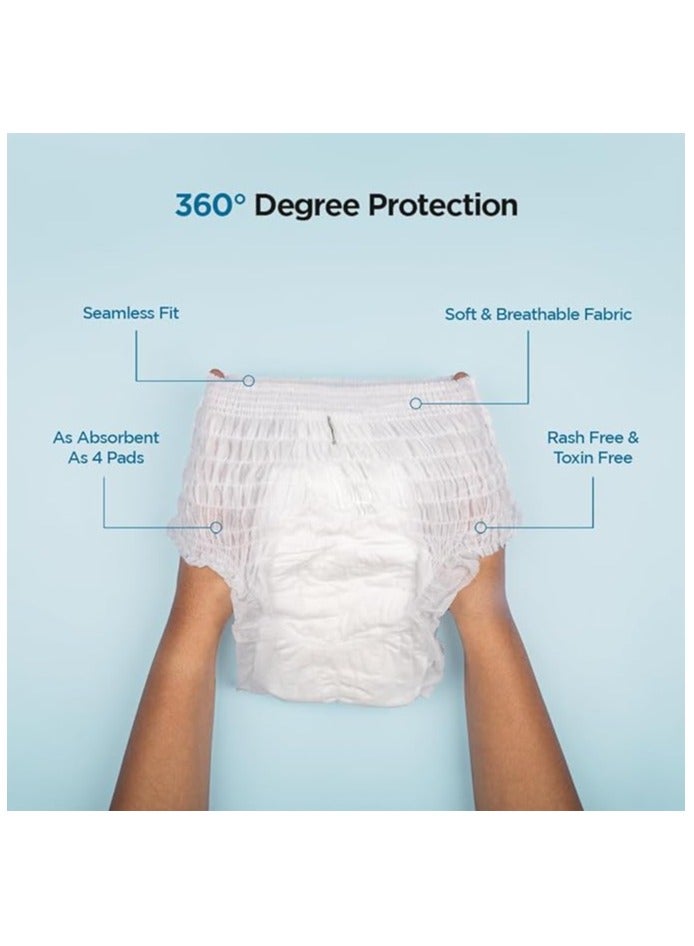 بيساف بي سيف سراويل نسائية لاستخدام مرة واحدة، مقاومة للتسرب، سراويل داخلية للدورة الشهرية لتدفق الدم الغزير، سهلة الارتداء توفر حماية 360 درجة، راحة طوال الليل، خالية من السموم ولا تسبب حساسية، مقاس وسط الى كبير، 4 كلوتات - Image 3