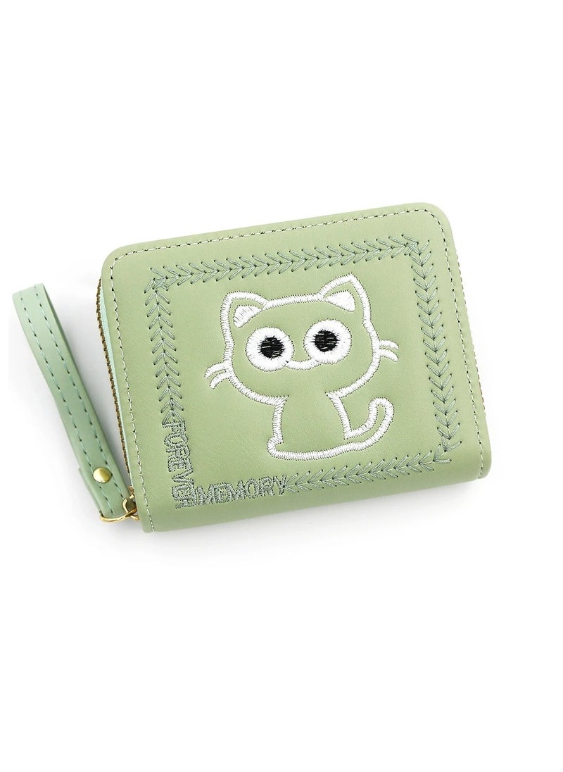 Generic Cute cat coin purse with embroidery design - small bag for kids and adults.  - Image 1