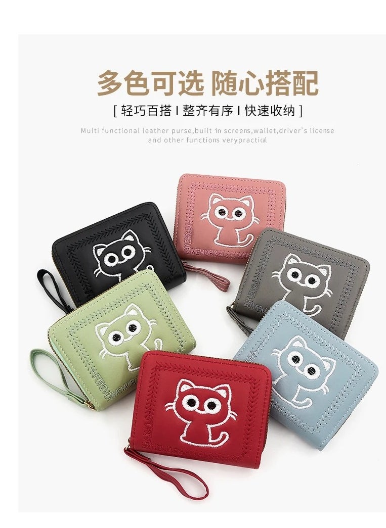 Generic Cute cat coin purse with embroidery design - small bag for kids and adults.  - Image 3
