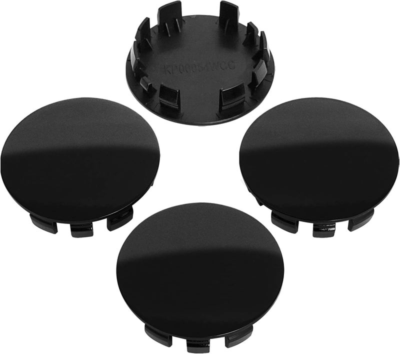 KitsPro 2.4Inch 62MM Wheel Center Caps, Pack of 4 (Gloss Black, Outer 62MM, Inner 56MM) - Image 1