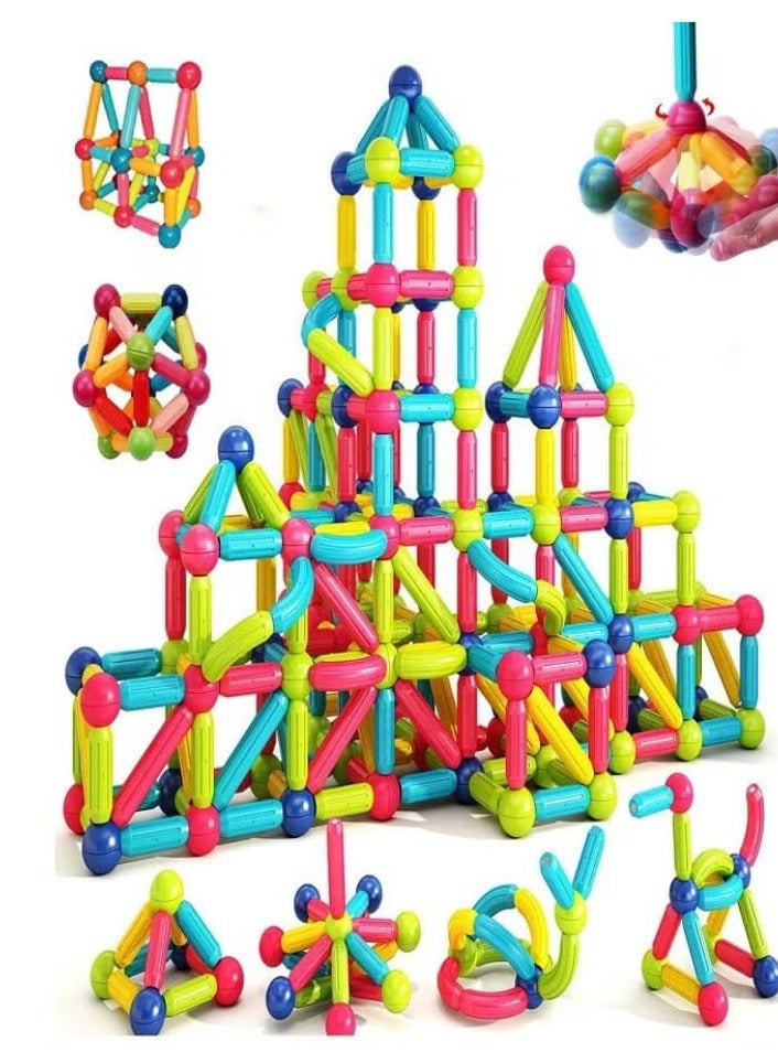 Magnetic Sticks & Balls Set for Kids, Toys for Kids | Magnetic Toys Educational Stem Learning Magnet Stick with Balls Game Set ( Pack of 78 ) - Image 1