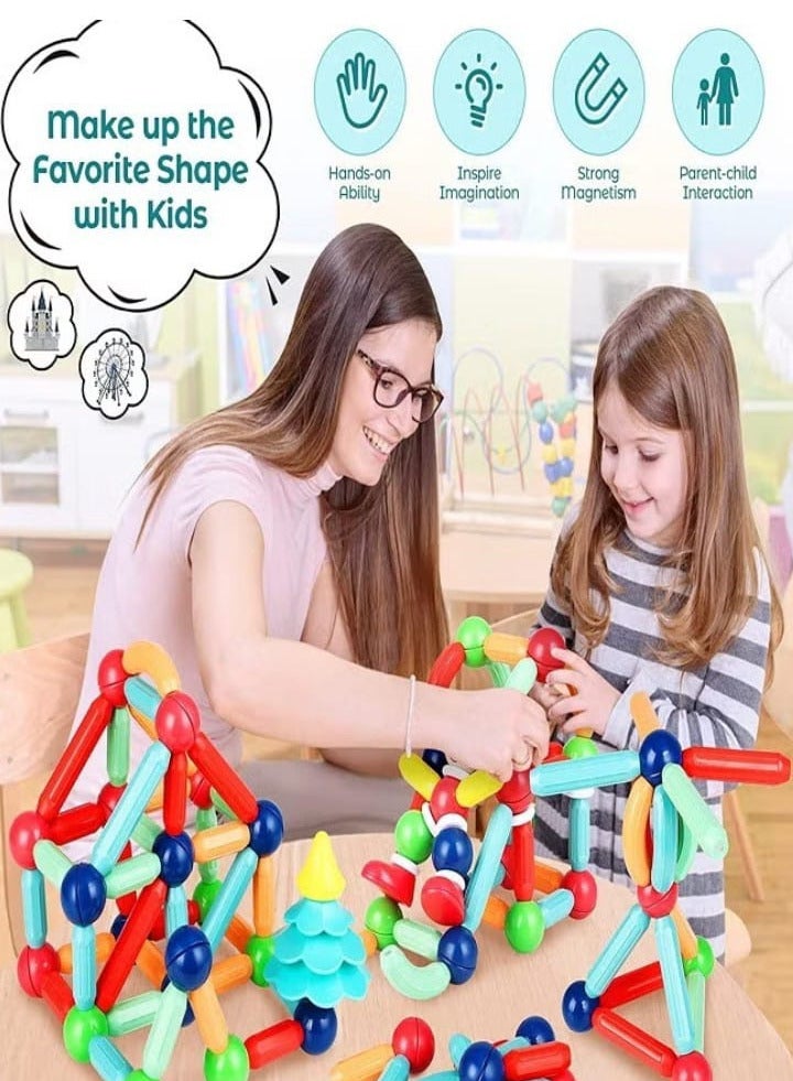 Magnetic Sticks & Balls Set for Kids, Toys for Kids | Magnetic Toys Educational Stem Learning Magnet Stick with Balls Game Set ( Pack of 78 ) - Image 2