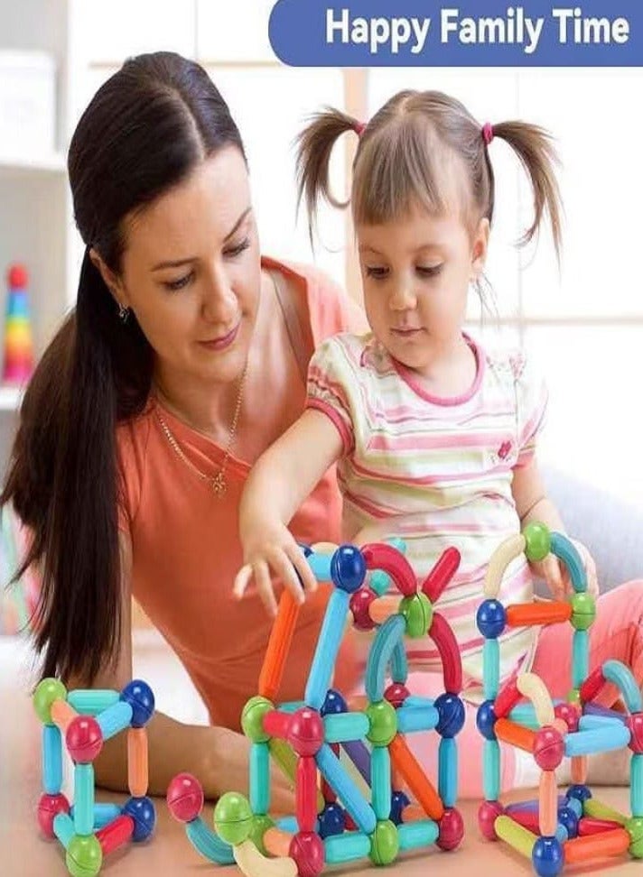 Magnetic Sticks & Balls Set for Kids, Toys for Kids | Magnetic Toys Educational Stem Learning Magnet Stick with Balls Game Set ( Pack of 78 ) - Image 3