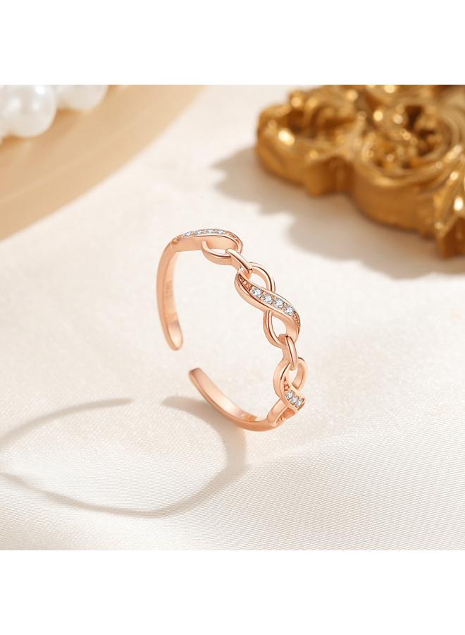 S925 Sterling Silver European And American Ring Women's Unlimited Symbol Number 8 Ring Fashion Cold Style Design Sense Food Finger Ring