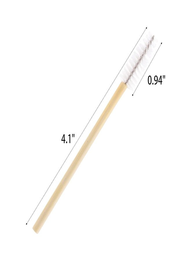 Tbestmax 300 Disposable Mascara Wands Eyelash Brush Spoolies for Eye Lash Extension Eyebrow Bamboo Stick White - Image 2
